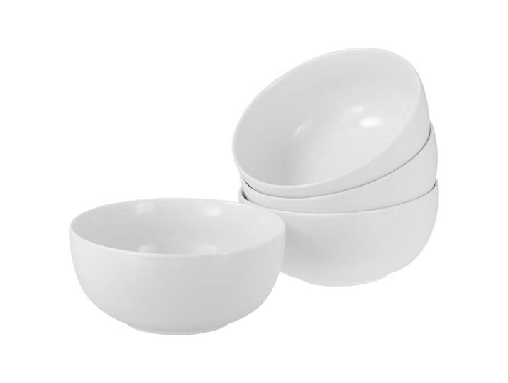 Creatable Schüsselset Allround, Weiß, Keramik, 4-teilig, rund, lebensmittelecht, stapelbar, Geschirr, Schalen & Schüsseln, Schüsselset