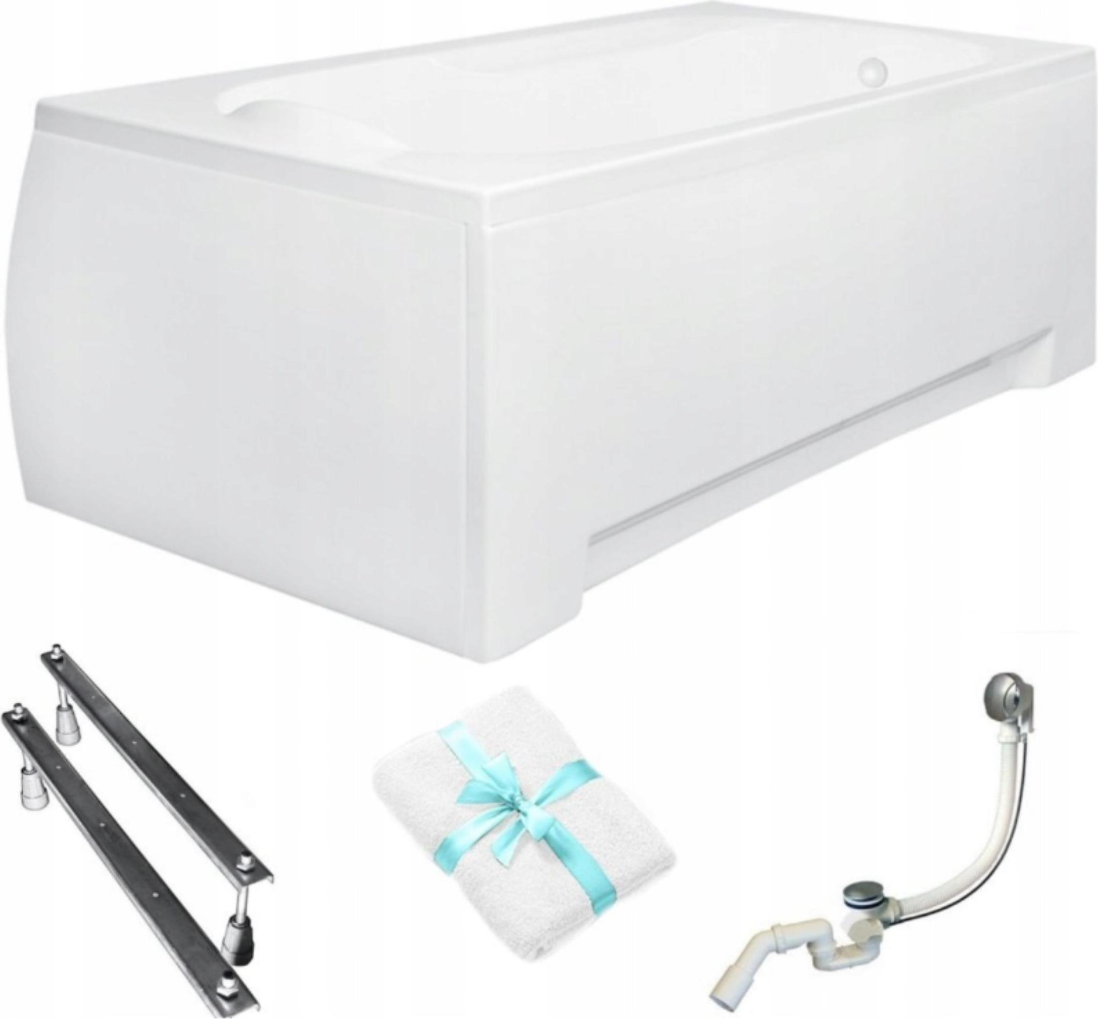 Aqua For You | Besco Wanne - 170x70cm - Antibakterielle Beschichtung - Mit Siphon - Weiße Verkleidung