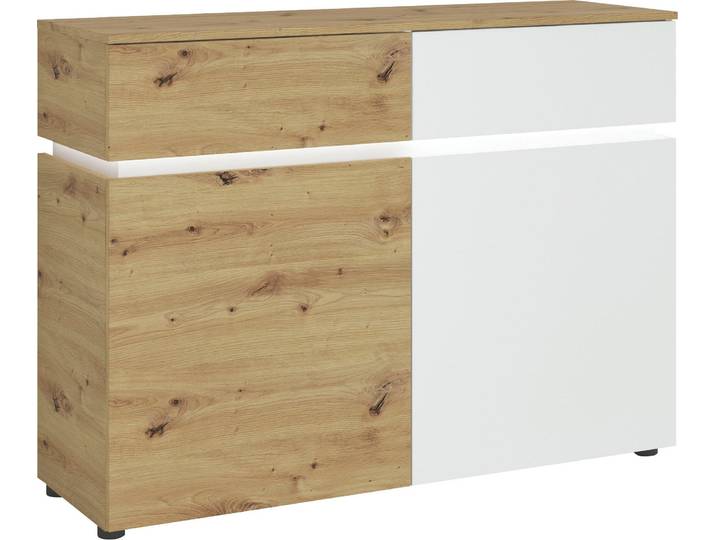Sideboard HOME AFFAIRE Luci , eichefarben artisan, alpinweiß, B:120cm H:90cm T:40cm, Holzwerkstoff, Sideboards, Sideboard, Breite 120 cm