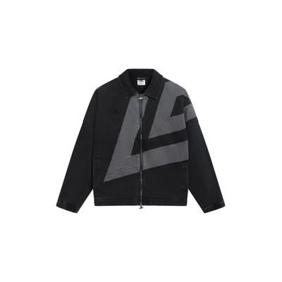 Outdoorjacke UMBRO "Umbro WASHED DRILL JACKET", Herren, Gr. S, schwarz-weiß (schwarz), 100% Baumwolle, mehrfarbig, normal, amerikanischer Ausschnitt, Jacken Outdoorjacke