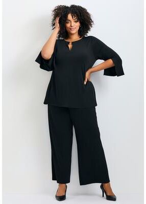 Plus Size Women's Audrey Ring Detail Top by Avenue in Black (Size 14)