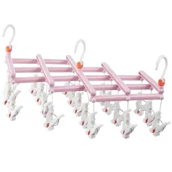 Praktischer klappbarer Kleiderbügel mit Clips, 19 Clips