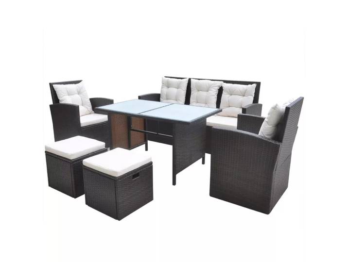 VidaXL - Garten essgruppe poly-rattan, One Size, Braun