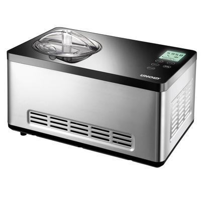 UNOLD Eismaschine "Gusto 48845", schwarz (edelstahlfarben, schwarz), B:28,5cm H:26,2cm T:42,5cm, Eismaschinen