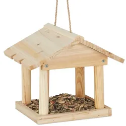 Relaxdays Vogelhaus zum Aufhängen Hellbraun