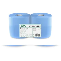 Sobsy Putztuchrolle, 2-lg., Ø 25 cm, 21,5x36 cm, Zellstoff, blau, 2 Rollen
