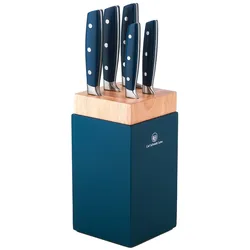 Carl Schmidt Sohn, KAMEN 6-teiliges Messerblock-Set (Petrolblau)