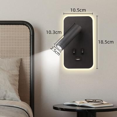 Friendly Fresh Finds Reading Wall Lamp With USB Rotatable Bedside Wall Light LED Reading Spotlight black