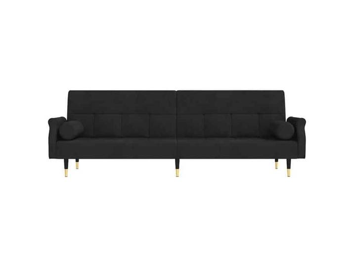 Noir SOFA Convertible - Moderne - Canapé-lit - avec coussins noir velours C577