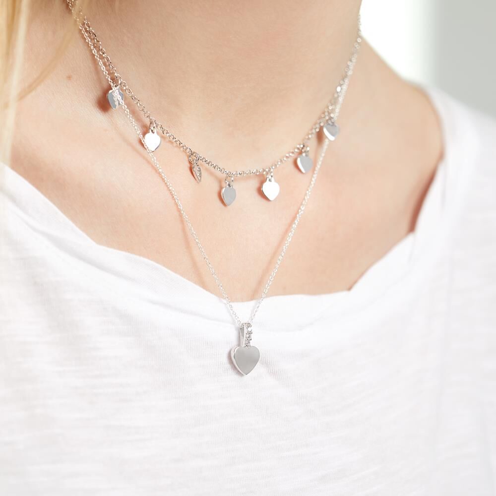 Unique Kette mit Herzen aus Sterlingsilber silber