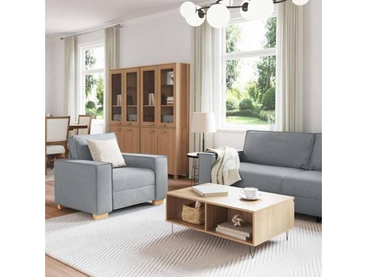 KTHLBRH 3-teiliges Sofa hellgrau 220 x 80 x 84 cm Atmungsaktives Leinen-Mischgewebe, minimalistisches Design, elegant für Wohnzimmer