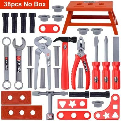 Lush Living Finds Kids Power Construction Toy, Children Tool Set With Electric Toy Drill, Build & Pretend Play Toolkit For Toddlers 38pcs No Box