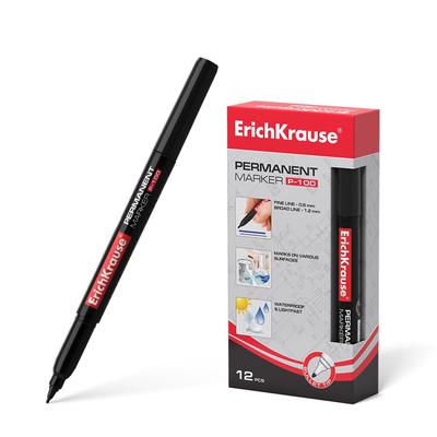 12 Permanentmarker P-100 wasserfest 0,5-1,2mm schwarz Marker Beschriftungsstift