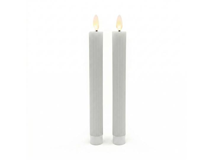 LED Stabkerzen 2er-Set Grau