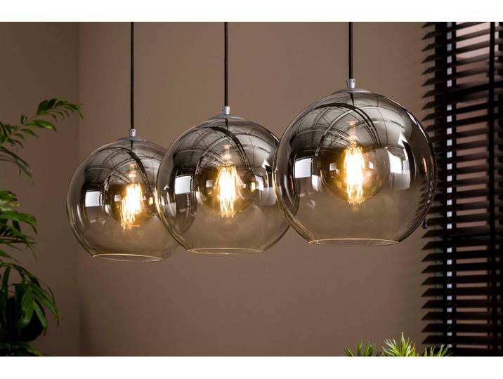 Pendelleuchte „Lumetto“ – Rauchglas mit Farbverlauf und Metallarmatur - Rauchglas - Luxusbetten24