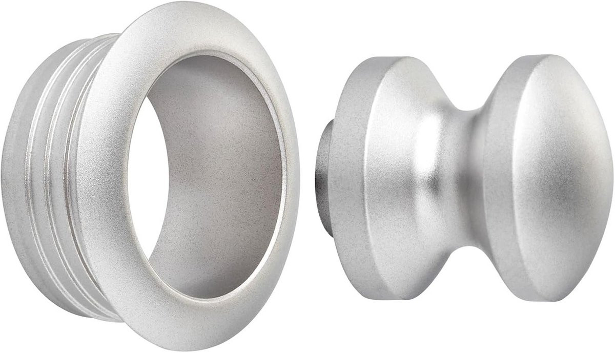 SOTECH Push-Lock Mini push button Ø 16 mm rvs-look inclusief rozet voor 16 mm dikke deuren, meubelknop geschikt voor mini slot