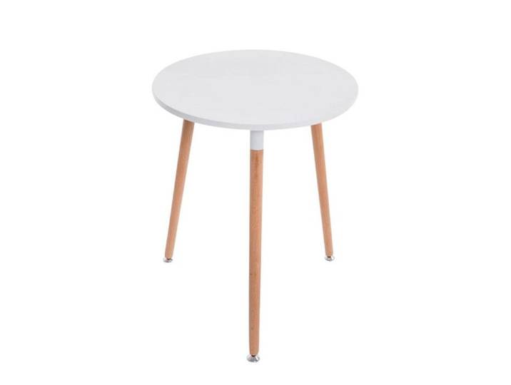 Table de cuisine petite table d'appoint ronde 3 pieds en bois clair Ø60 cm TAB10012