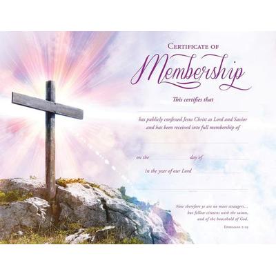 Membership Certificate - Premium Stock Purple Foil Embossed (Pk of 6) - Ephesians 2:19