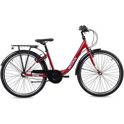 SCOOL 26 Zoll Kinderfahrrad S'COOL chiX 26-N3, Größe 140–160 cm in Rot Rot