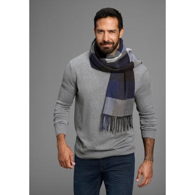 Schal MAN'S WORLD, Herren, grau (grau, blau kariert), Web, Polyacryl, gemustert, kariert, Modetücher Schal, im modischem Karomuster mit klassischen Farben