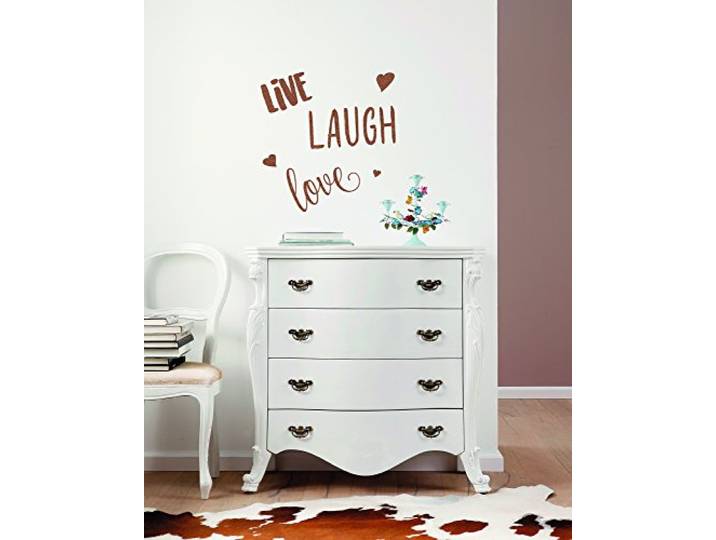 Komar Deco-Sticker LIVE LAUGH LOVE 50 x 70 cm Wandtattoo, Wandbild, Wandsticker, Wandaufkleber, Walltattoo, Liebe, Lebe, Lache, Sprichwort, Herz 17055h