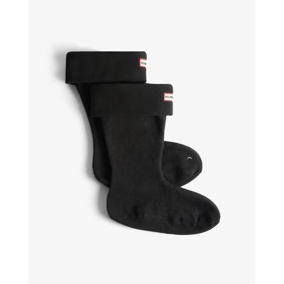 Stiefelsocken HUNTER "DOWNPOUR FLEECE SHORT BOOT SOCK", Damen, Gr. S, schwarz, Obermaterial: 100% Polyester, Socken, mit umschlagbarer Manschette, für Wintermode und sportive Aktivitäten