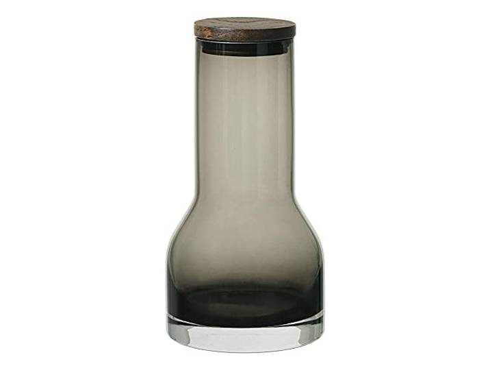 blomus -LUNGO - waterkaraf, mondgeblazen, gekleurd glas, deksel van eiken, 650 ml, kleur smoke (64171)