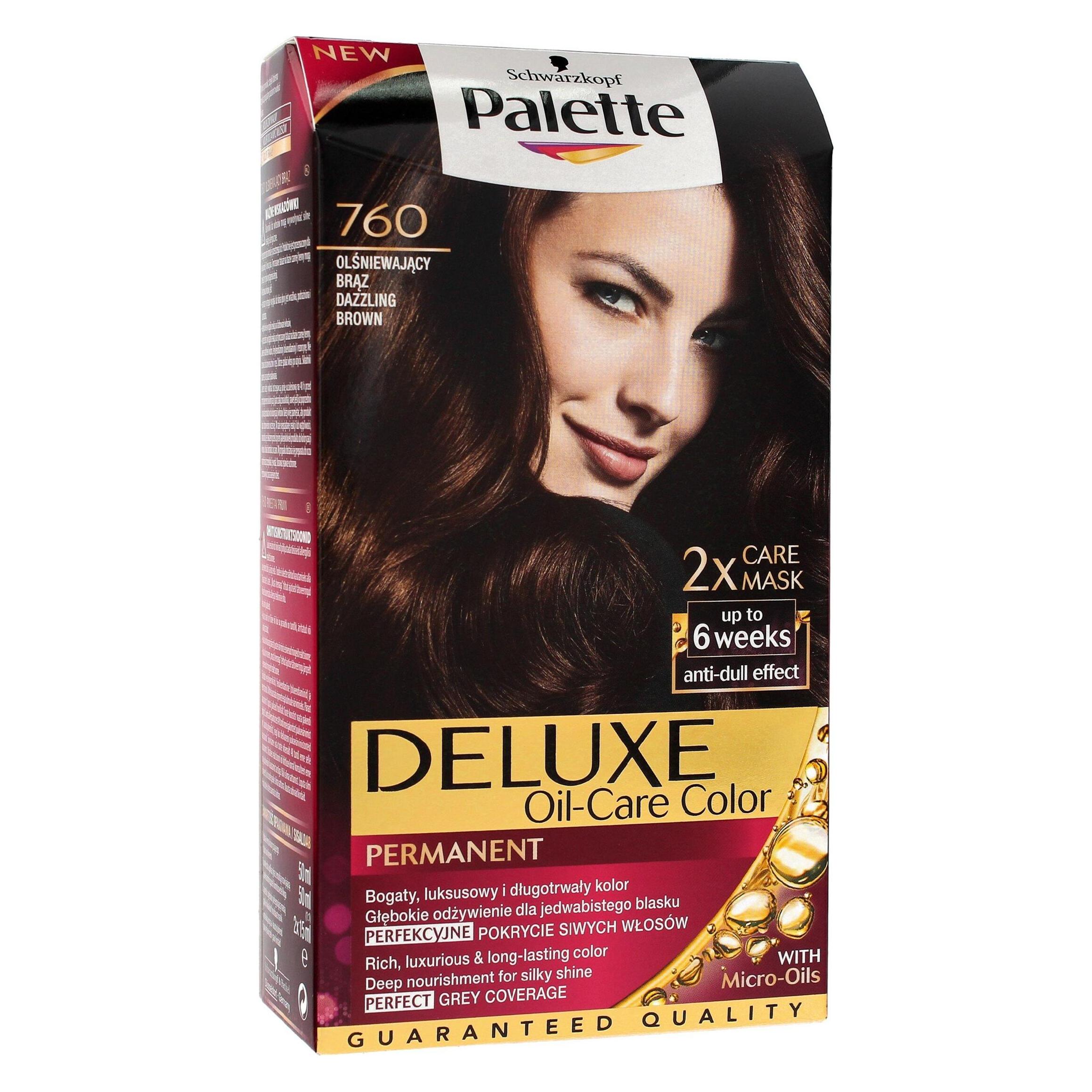 Palette Deluxe Oil-Care Hair Dye Permanently Coloring From Micro-Oil 760 Dazzling Bronze (Braun) (68256603)