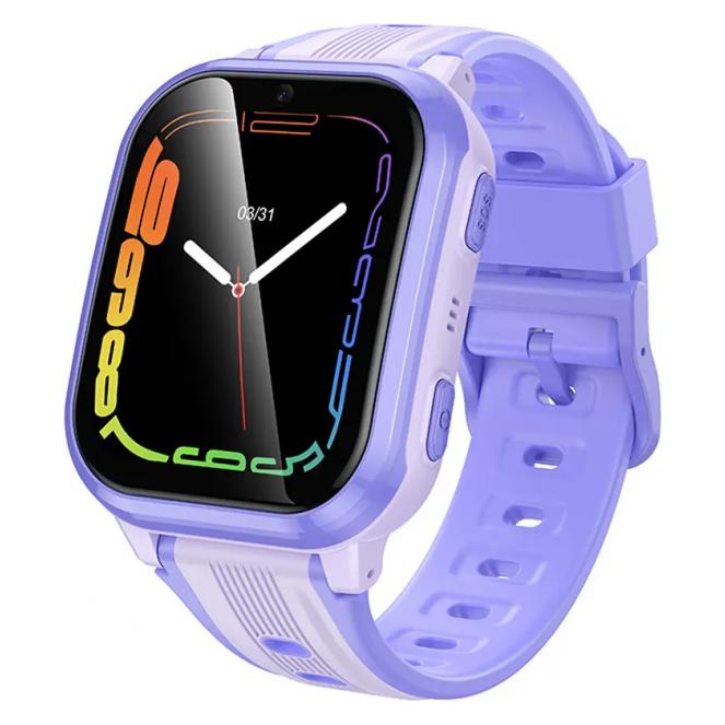 Hoco Smartwatch dla dzieci 1,69" 4G GPS z funkcją rozmowy Y108 fioletowy (41 mm, 4G) (72545422)