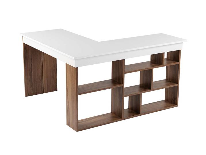 bureau en bois Vesper 130 x 120 x 72 cm - Noyer