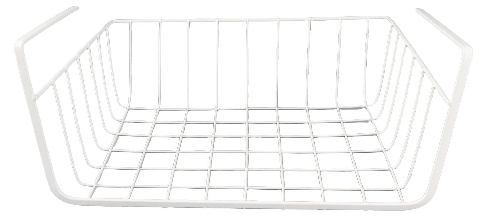 Gistuch Multifunctionele L-vormige Onderkastopslagmand van Metaaldraad, Wit