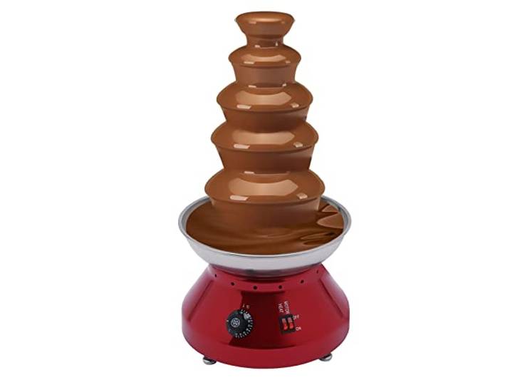 5 Ebenen Schokoladenbrunnen Elektrische Schokobrunnen 30-110℃ 3000ml Edelstahl 230W Kommerzieller Turm für Westliche Restaurants, Buffet-Abendessen, Hochzeitsfeiern