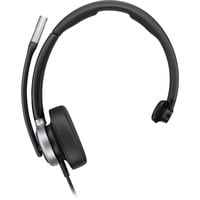 Poly Mission 615 Mono-USB-Headset (kabelgebunden) schwarz, USB Type-C und Type-A, Kunstleder-Ohrpolster (Oberflächenmaterial)