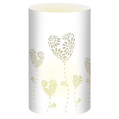 URSUS 5 Silhouetten-Tischlichter 'Filigrano - Herzblumen', weiß