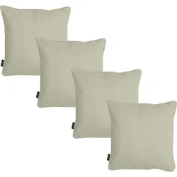 4er-Set Bequemes Outdoor & Lounge-Kissen, Wasserabweisend, Beige, 50x50x10cm – Komfortable Deko-Kissen für Garten, Terrasse & Balkon