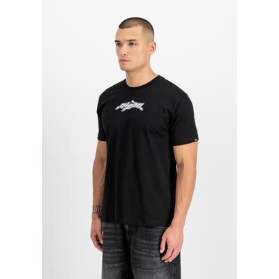 T-Shirt ALPHA INDUSTRIES "3D Wavy Backprint T-Shirt", Herren, Gr. 3XL, schwarz, Obermaterial: 100% Baumwolle, Shirts T-Shirt