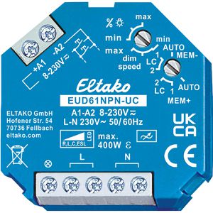 Eltako Dimmer EUD61NPN-UC, Unterputz, für LED-, Halogen- und Glühlampen, Tastdimmer