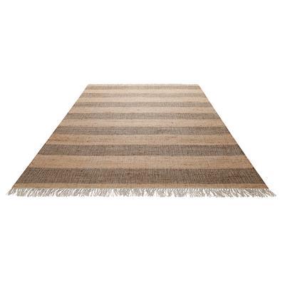 Teppich GREEN LOOOP "Virgil", braun (cognac braun,cognac braun), B:80cm H:4mm L:150cm, Jute, Teppiche, Teppich, Naturfaser Teppich aus 80% Jute 20% Baumwolle, mit Fransen, Wohnzimmer