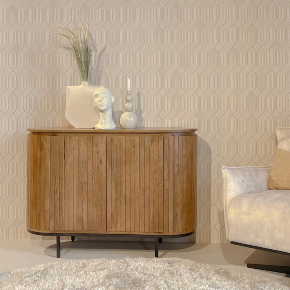 Moloo Buffet 115 cm en bois massif Beige 115x81x43cm