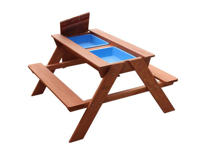Sand- UND Wassertisch, Braun, Kunststoff, Hemlocktanne, 89x50.5x89 cm, unisex, EN 71, CE, FSC 100%, Freizeit & Co, Outdoor-Spielzeug, Sandkasten-Spielzeug