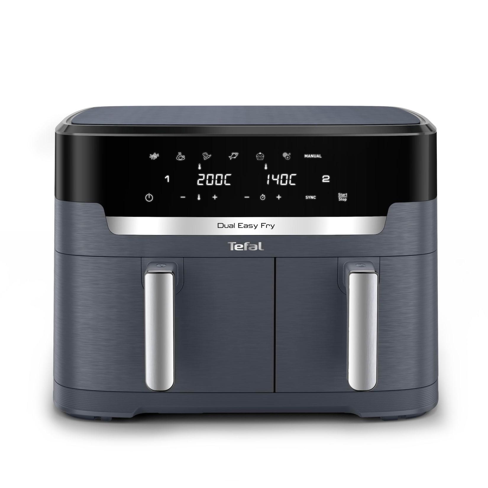 Tefal XXL Dual Easy Fry Heißluftfritteuse 11 L Airfryer 2 Kammern