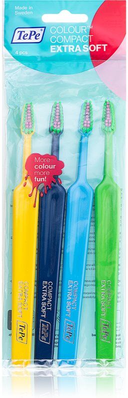 TePe Colour Compact brosses à dents extra soft 4 pcs