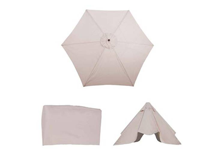 Toile de rechange pour parasol Florida Ø 3m polyester 6 baleines crème