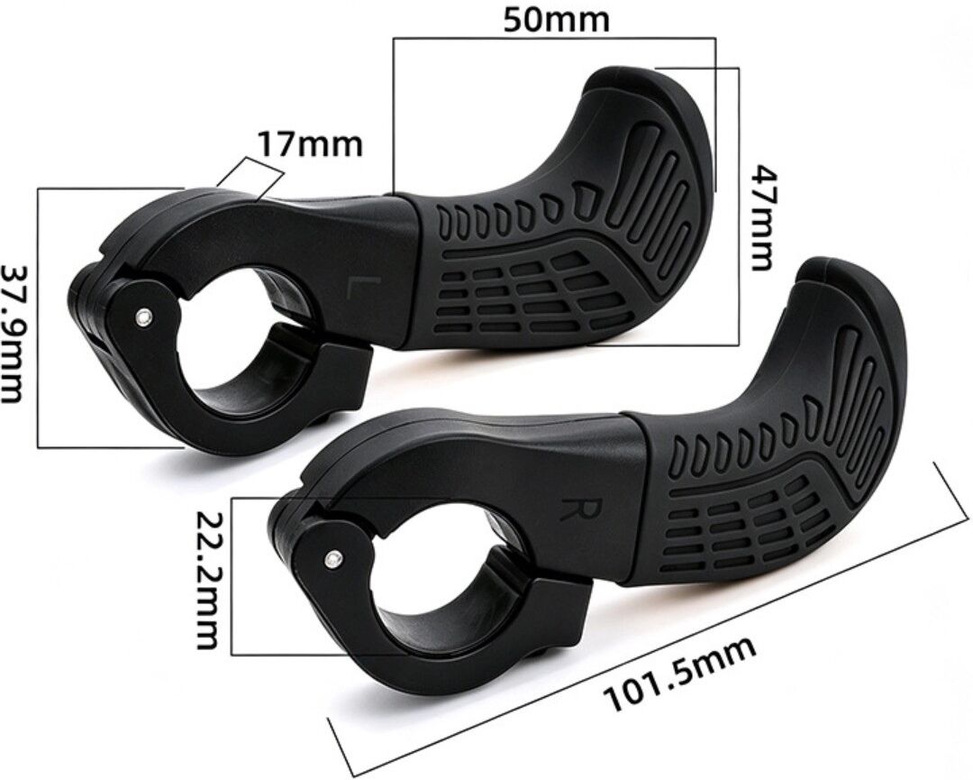 INF Ergonomische Fahrrad-Barends mit verstellbarem Winkel, leichtem Nylon-Silikon-Griff für MTB und Radfahren Schwarz