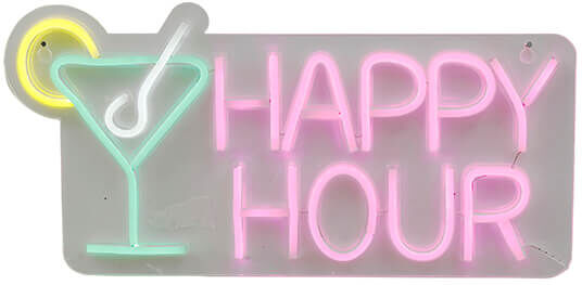 SiL 43cm Happy Hour Neon Sign