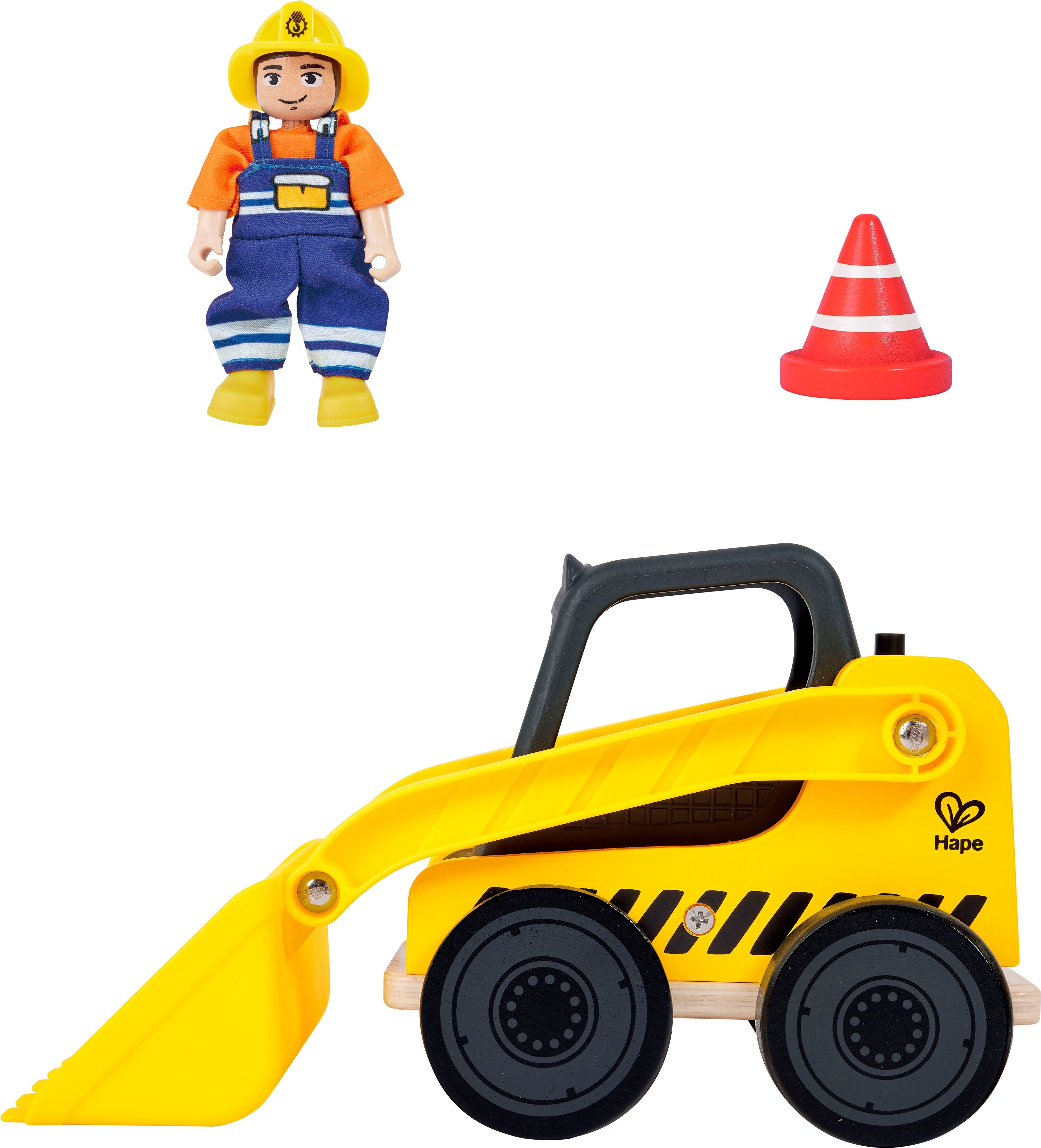 Spielzeug-Radlader HAPE "Frontlader", gelb (bunt), Spielzeugfahrzeuge, KinderB:25cm H:18cm T:13cm, Spielzeug-Radlader, B:25cm H:18cm T:13cm