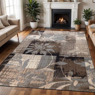 Superior Pastiche Washable Abstract Floral Indoor Area Rug