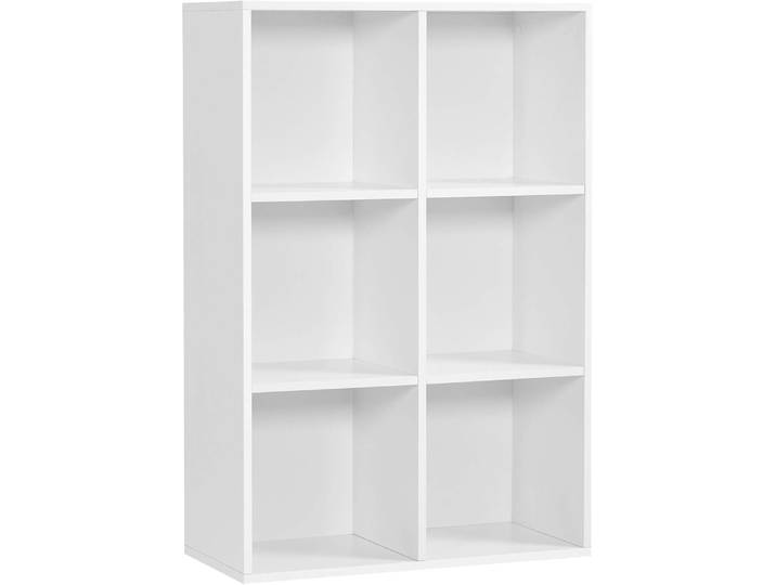 Bücherregal mit 6 Fächern Würfelregal Standregal weiss