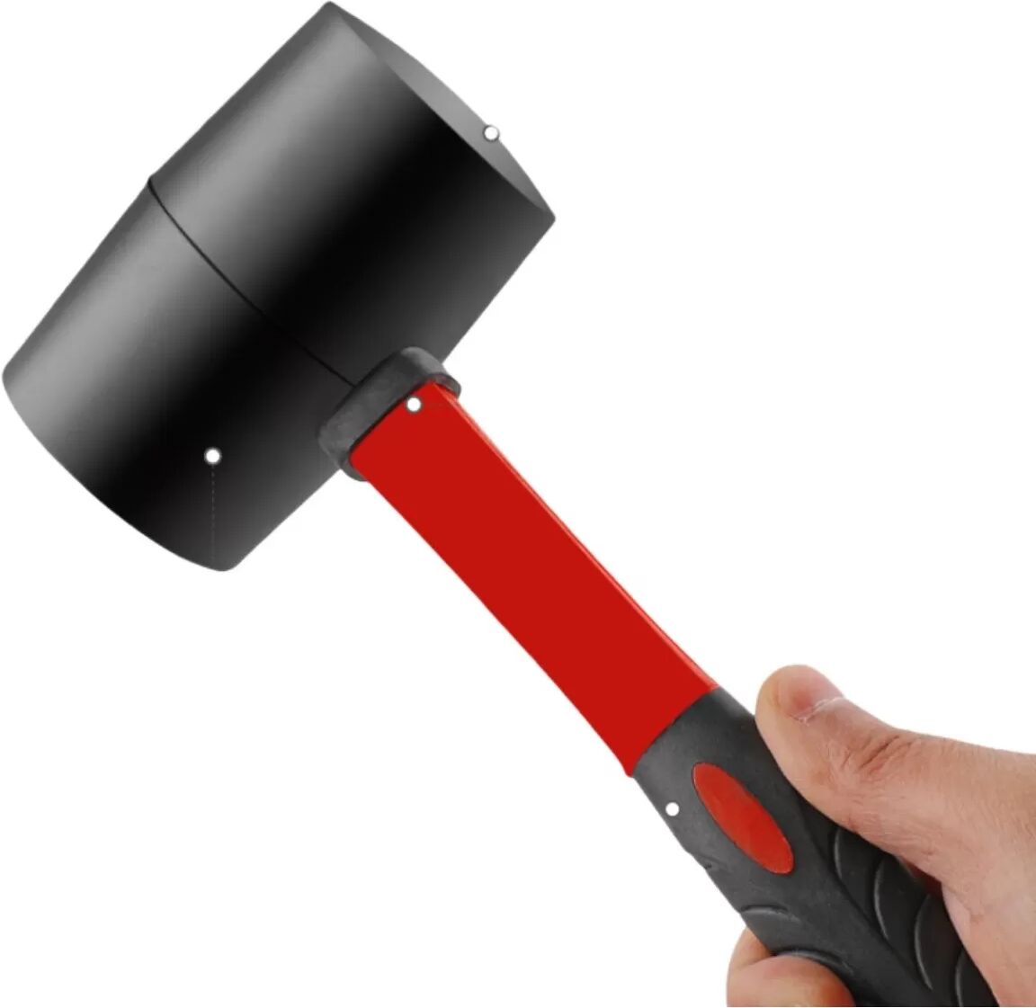 INF Maillet en Caoutchouc 450g avec Tête Souple et Manche Ergonomique en Fibre pour Installation