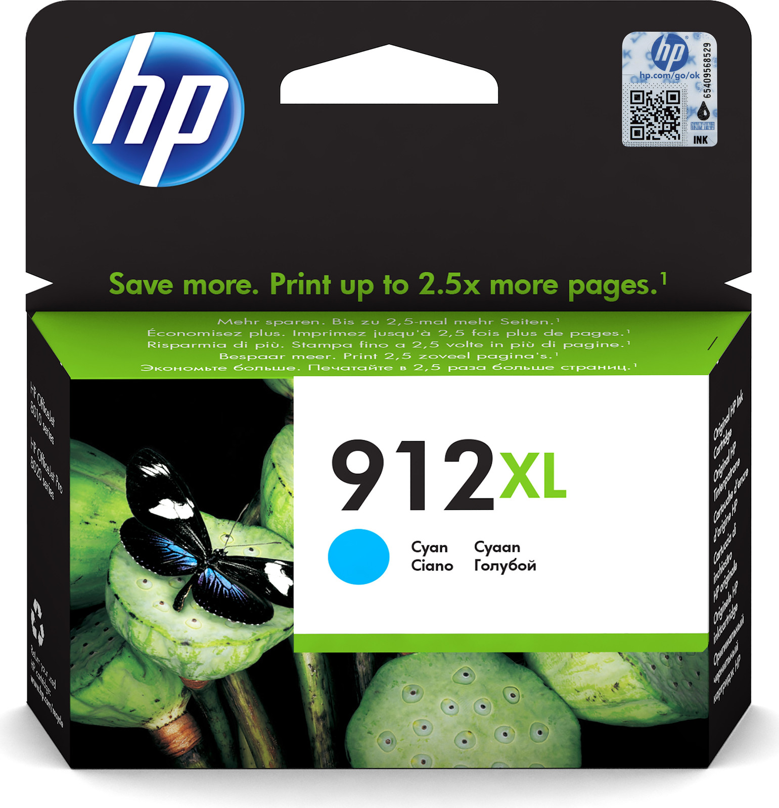 HP 912XL High Yield Cyan Original Inktcartridge 3YL81AE voor HP OfficeJet 8010 serie en OfficeJet Pro 8020 serie